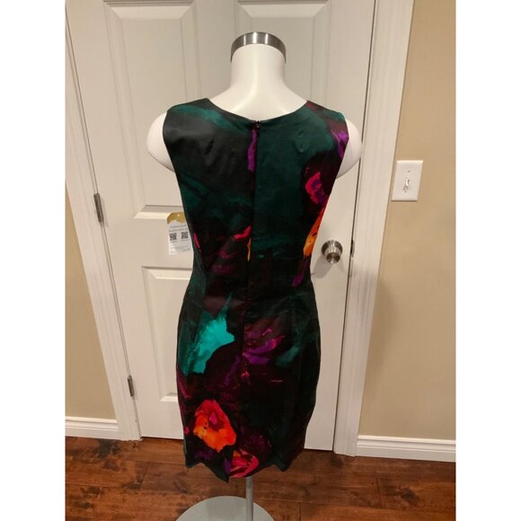 Milly Dark Multicolor Floral Sleeveless Dress, Size 4 - Picture 6 of 9